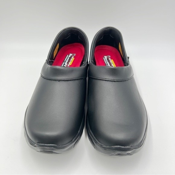 Skechers Womens Size 9.5 76542 Bernal SR Relaxed Fit Black Leather Work Shoes - Picture 3 of 13